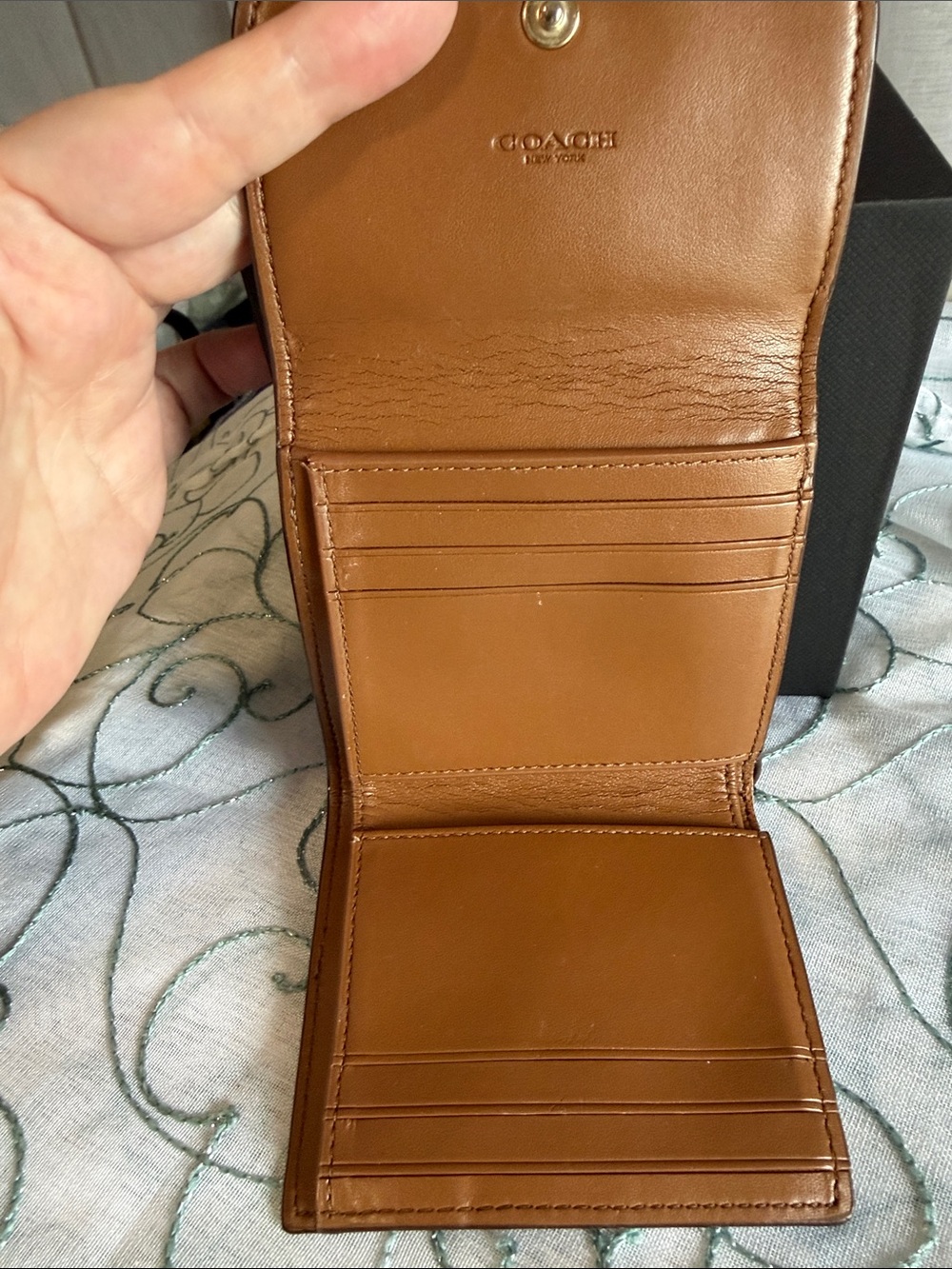 Coach Signature Canvas and Leather Compact Card Holder - Picture 5 of 8